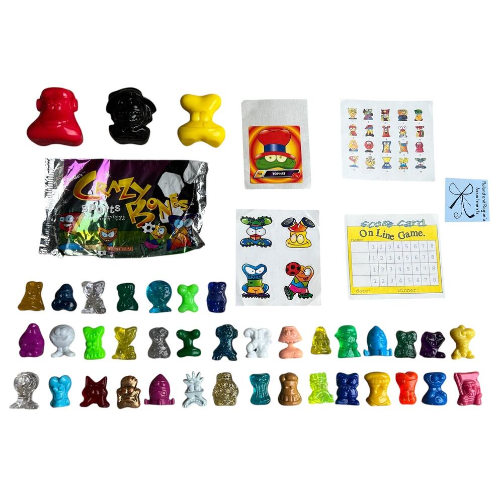 GoGo's Crazy Bones Toys and Game 37-CT Small with 3-CT Large Lot